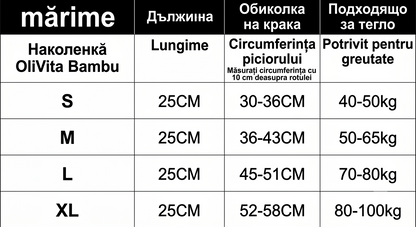 OliVita Bambu - Manșon de genunchi